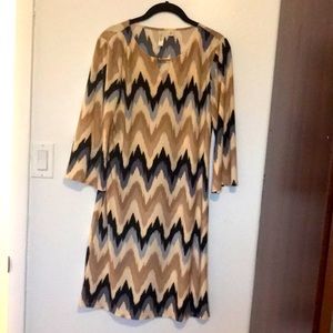Knee length Earth toned Tacera dress- size small